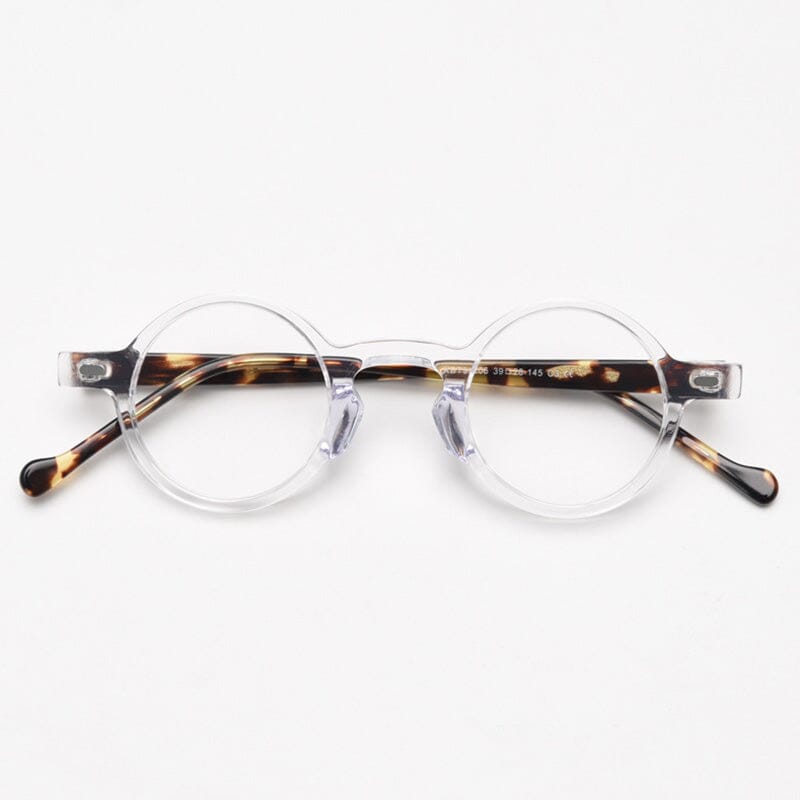 Qwin Vintage Round Glasses Frame Rectangle Frames Southood Clear Leopard 