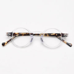 Qwin Vintage Round Glasses Frame Rectangle Frames Southood Clear Leopard 