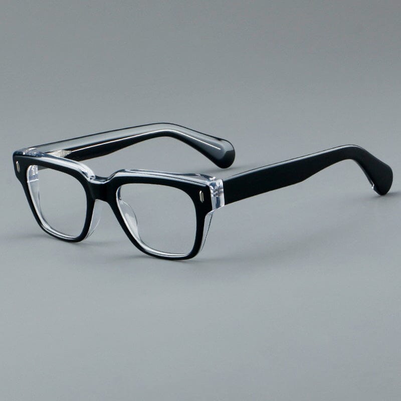 Sveyn Retro Rectangle Acetate Glasses Frame Rectangle Frames Southood Black 
