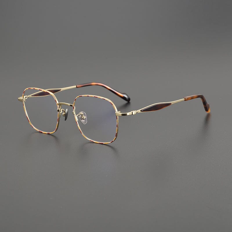 Tomo Vintage Big Square Glasses Frame Rectangle Frames Southood Leopard Gold 