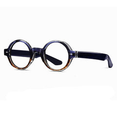 Tyson Vintage TR90 Round Eyeglasses Round Frames Southood Blue Leopard 